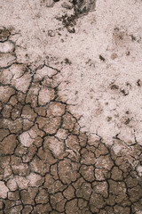 dry cracked ground with the salt