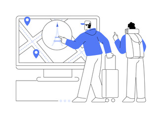 Smart tourism system abstract concept vector illustration.