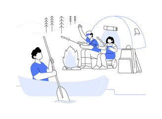 Summer camp abstract concept vector illustration.