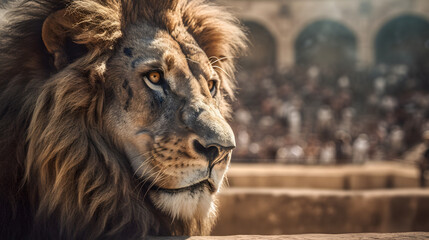 Lion in the Colosseum, Roman Empire.