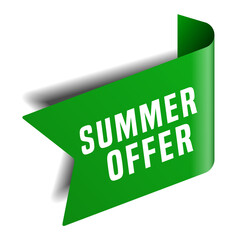 Colorful vector flat design banner summer offer. This sign is well adapted for web design.