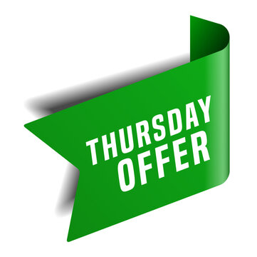 Colorful vector flat design banner thursday offer. This sign is well adapted for web design.