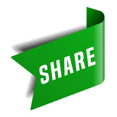 Colorful vector flat design banner share. This sign is well adapted for web design.