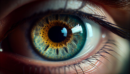 Eyes Revealed: High-Detailed Close Macro Shot of a Beautiful Human Eye : Generative AI