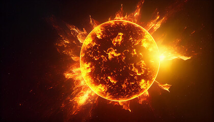 Solar Symphony: Sun from Spaceship - Ultra HD 8K Cinematic Orientation Fine-Tuned by Generative AI