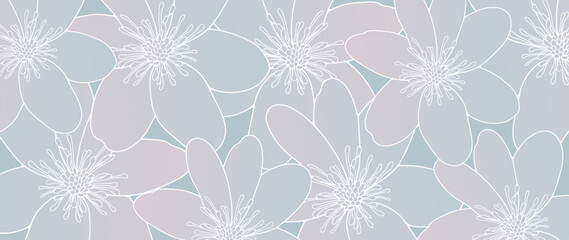 Pale blue floral background with delicate cute flowers. Abstract background for decor, covers, wallpapers, cards and presentations