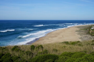 Blue atlantic ocean in Portugal