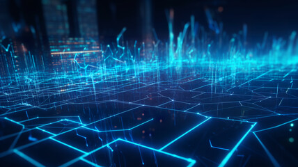 Fototapeta na wymiar Digital binary code matrix background - 3D rendering of a scientific technology data binary code network conveying connectivity
