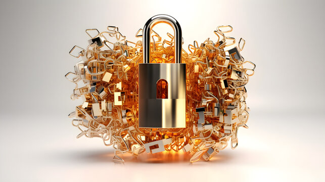 Generative AI brings forth a digital padlock in this image, representing staunch online security