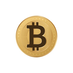 Bitcoin golden coin. Btc digital currency token