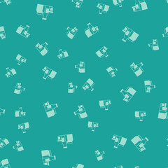 Green Milk product icon isolated seamless pattern on green background. Vector