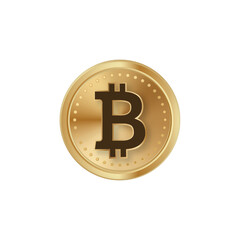 Bitcoin golden coin. Btc digital currency token