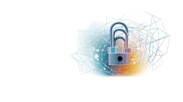 Generative AI depicts a digital padlock, symbolizing robust internet security in this image