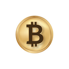 Bitcoin golden coin. Btc digital currency token