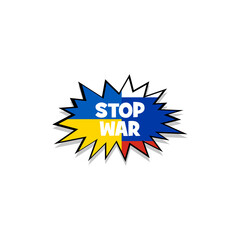 Stop Ukraine Russia war icon isolated on transparent background