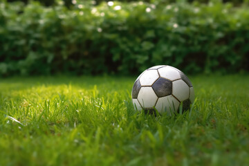 Generative AI.soccer ball on green grass outdoors - 601498267