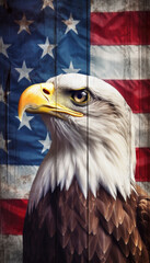 USA theme stock photo for use on Memorial day, Veterans day, Independence day and 4th of July. Generative AI illustrations