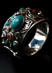 ring with precious stone, generated Ai