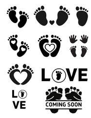 Baby Footprint, Baby Feet SVG, Baby Feet Love Typhography
