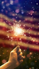 USA theme stock photo for use on Memorial day, Veterans day, Independence day and 4th of July. Generative AI illustrations