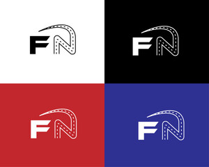 FN LETTERING TYPOGRAPHY MODERN TRENDY LOGISTICS MONOGRAM MINIMALIST LOGO SYMBOL DESIGN