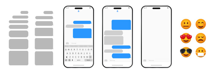 mobile phone chat design template vector - obrazy, fototapety, plakaty