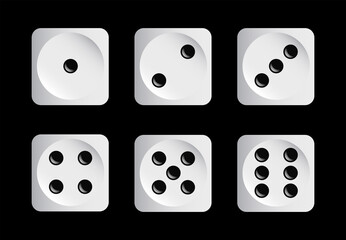 Rolling dice icon set