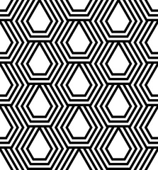 Vector seamless texture. Modern geometric background with hexagonal tiles. - 601500418