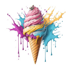 Summer fruity ice cream (Generative AI)
