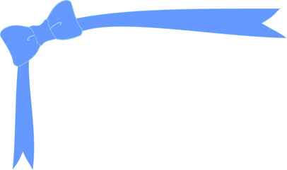 角の青いリボン