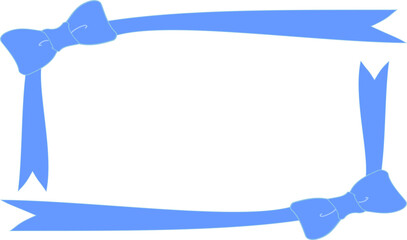 青いリボンの対角線のフレーム