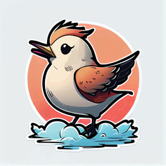 Naklejka premium cute Seagull character, cartoon, children book style, artistic, theme print design, for t-shirt print and case, Illustrator 