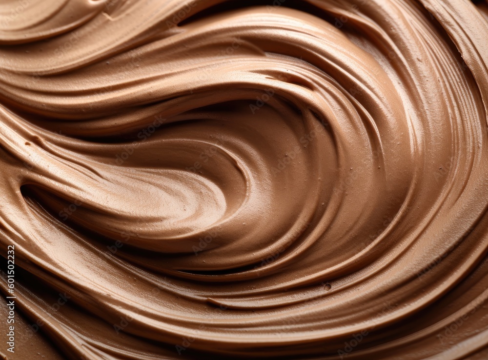 Poster homemade chocolate ice cream texture created with generative ai technology