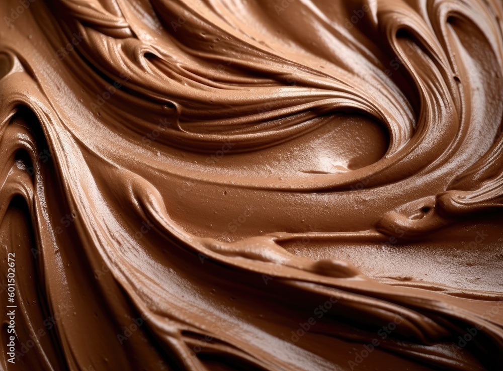 Poster homemade chocolate ice cream texture created with generative ai technology