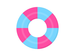 シンプル浮き輪アイコン：水色ピンク