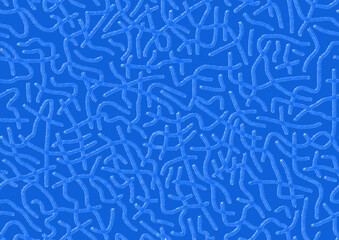 Abstract drawing drawn by hand with blue sloppy strokes of lines on a blue background .Seamless drawing.