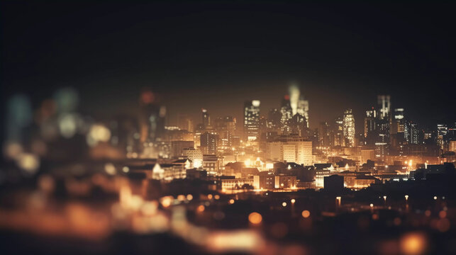 blurred city at night