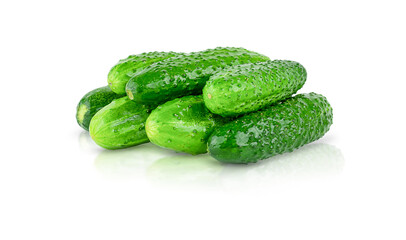 Fresh cucumbers isolated on white