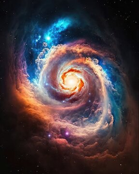 The supernova galaxy wallpaper displays a colorful cloud nebula in the cosmos. (Generative AI)