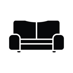 Sofa, couch line icon, outline vector sign, linear style pictogram isolated on white. Furniture symbol, logo illustration