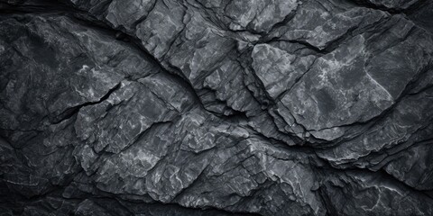 Natural Beauty of Dark Granite Rock Texture. Stone background. Grunge. Dark gray rough surface. Generative AI
