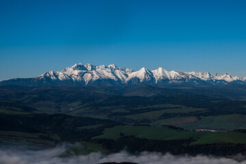 mountains in the morning