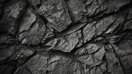 Natural Beauty of Dark Granite Rock Texture. Stone background. Grunge. Dark gray rough surface. Generative AI