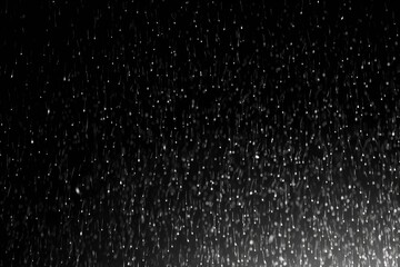 Rain isolated in black background. Generative AI