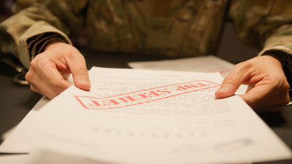 Soldier is Reading Classified Document