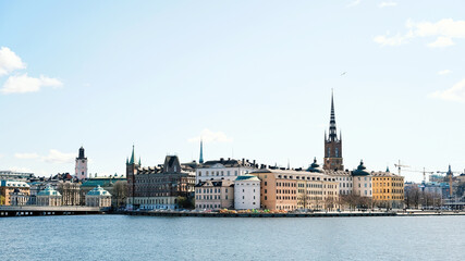 Stockholm, Sweden - May 03, 2023: Scenic panorama of old Stockholm. Travel, tourism.
