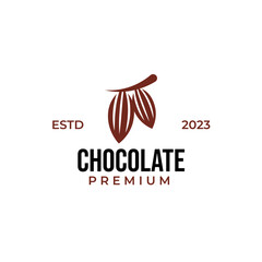 Obraz premium Creative cocoa beans logo design template black modern isolated vector illustration
