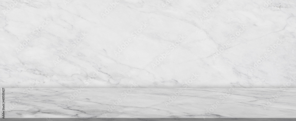 Poster empty studio background,marble wall texture white and grey background with glossy floor,product disp