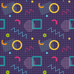 Abstract geometric vector seamless 90s or 80s