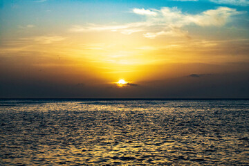 Coucher de soleil sur la côte atlantique de Martinique